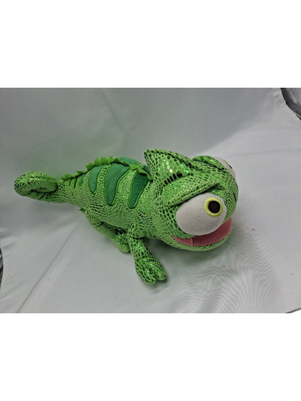 Disney Pascal Tangled Chameleon Lizard Green Plush Stuffed Toy -Metallic  13"